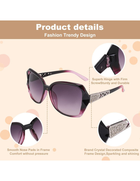 Gafas de Sol Grandes DragonflyDreams UV400 4 Pcs Multicolor Gafas de Sol Grandes DragonflyDreams UV400 4 Pcs Multicolor