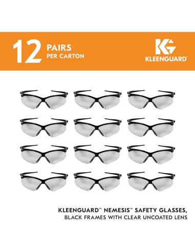 Gafas de Seguridad KleenGuard V30 Nemesis, Lentes Claros, 12 Pares