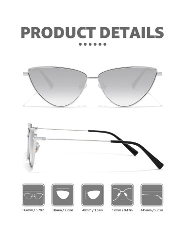 Gafas de sol Cat Eye SODQW para mujeres con protección UV