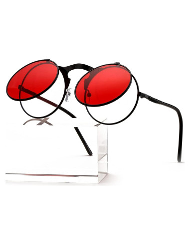 Gafas de Sol Redondas Plegables AIEYEZO Steampunk Retro