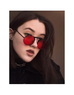 Gafas de Sol Redondas Plegables AIEYEZO Steampunk Retro 2