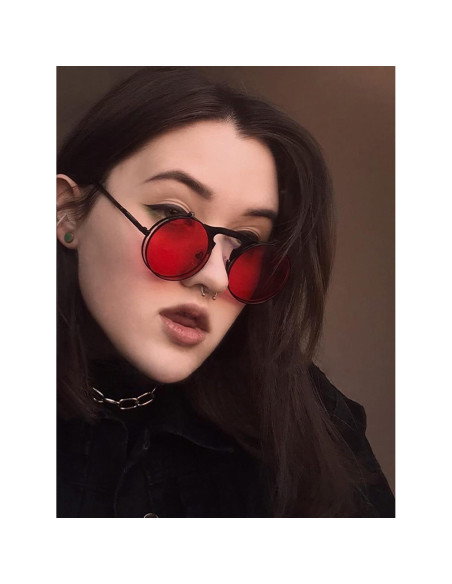 Gafas de Sol Redondas Plegables AIEYEZO Steampunk Retro