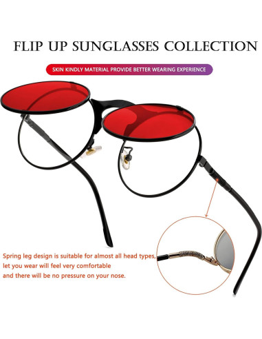 Gafas de Sol Redondas Plegables AIEYEZO Steampunk Retro