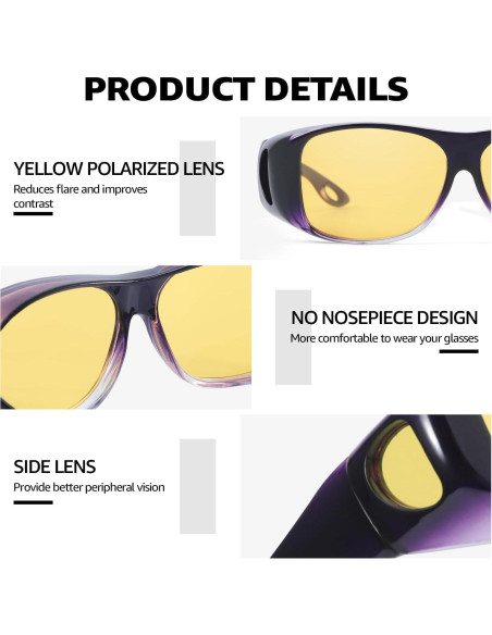 Gafas de Visión Nocturna Polarizadas LVIOE Unisex Amarillo Gafas de Visión Nocturna Polarizadas LVIOE Unisex Amarillo