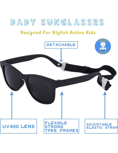 Gafas de Sol MAXJULI para Bebés 0-24 Meses UV400 Ajustables