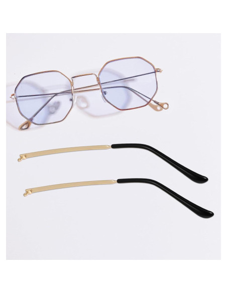 Brazos de Gafas de Metal Reemplazo Hemobllo 14cm Dorado