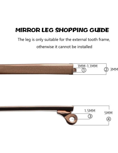 Brazos de Gafas de Metal Reemplazo Hemobllo 14cm Dorado