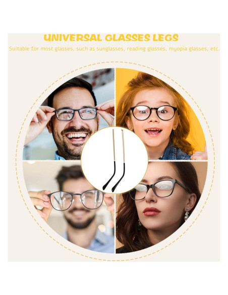 Brazos de Gafas de Metal Reemplazo Hemobllo 14cm Dorado