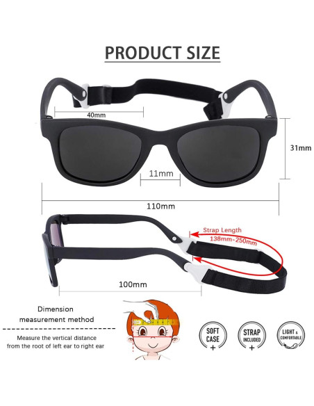 Gafas de Sol MAXJULI para Bebés 0-24 Meses UV400 Ajustables