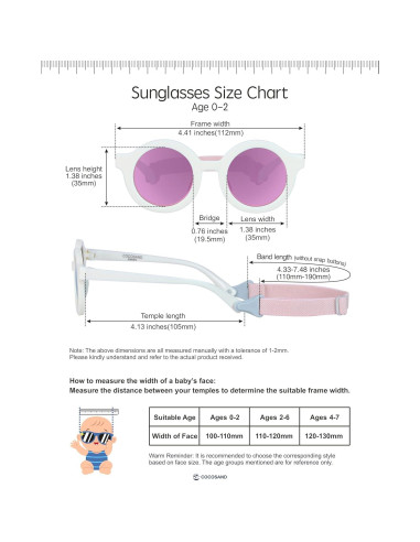 Gafas de sol polarizadas COCOSAND para bebés 0-24 meses