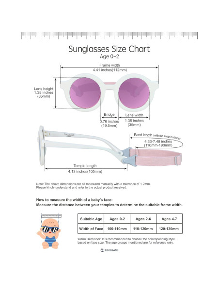 Gafas de sol polarizadas COCOSAND para bebés 0-24 meses