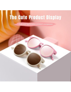 Gafas de sol polarizadas UV400 para niños - A6-Té beige y rosa 2