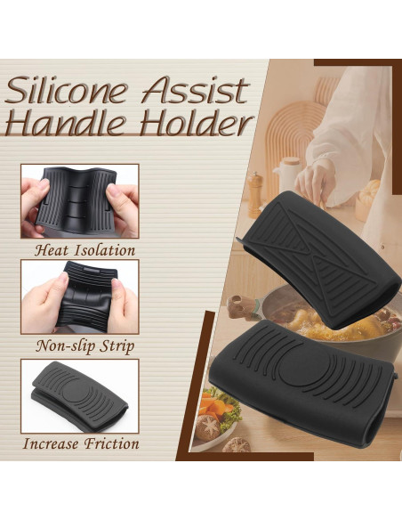 2 Fundas de Silicona Antideslizantes para Mangos de Olla Bonsicoky