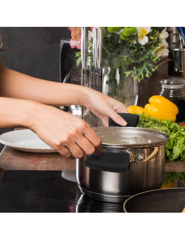 2 Fundas de Silicona Antideslizantes para Mangos de Olla Bonsicoky