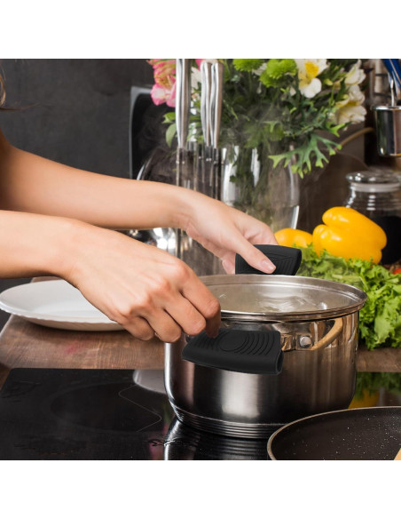 2 Fundas de Silicona Antideslizantes para Mangos de Olla Bonsicoky