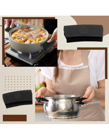 2 Fundas de Silicona Antideslizantes para Mangos de Olla Bonsicoky