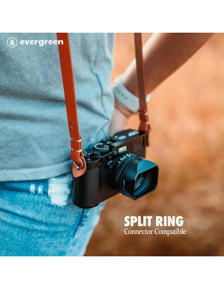 Correa de Cámara Minimalista Evergreen de Cuero Genuino 71 cm