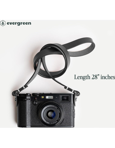 Correa de Cámara Minimalista Evergreen de Cuero Genuino 71 cm