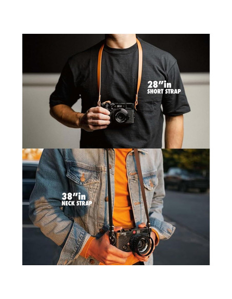 Correa de Cámara Minimalista Evergreen de Cuero Genuino 71 cm