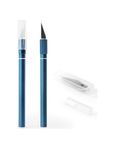 Cuchillo de Manualidades FOSHIO Azul con 10 Cuchillas de Repuesto