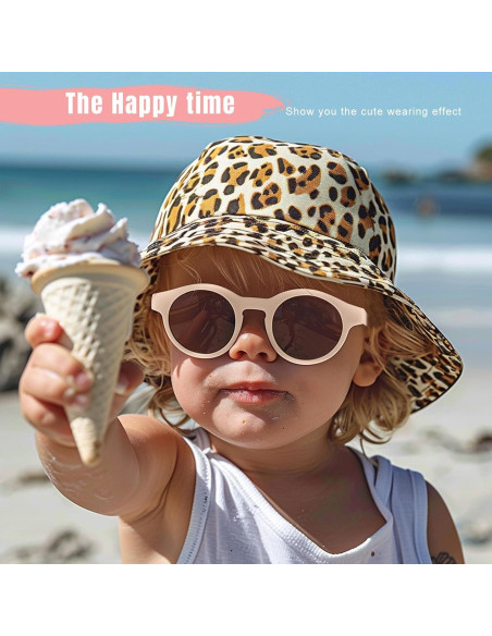 Gafas de sol polarizadas UV400 para niños - A6-Té beige y rosa