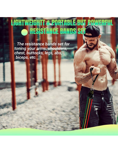 Juego de Bandas de Resistencia COFOF 10-150LBS con Mangos