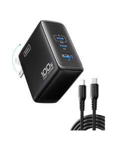 Cargador INIU USB C 100W 3 Puertos PD Carga Rápida Negro