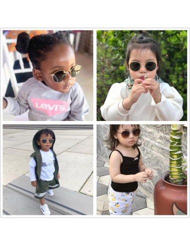 Gafas de sol polarizadas NIDOVIX para niños UV400 - A1 Oro/Gris