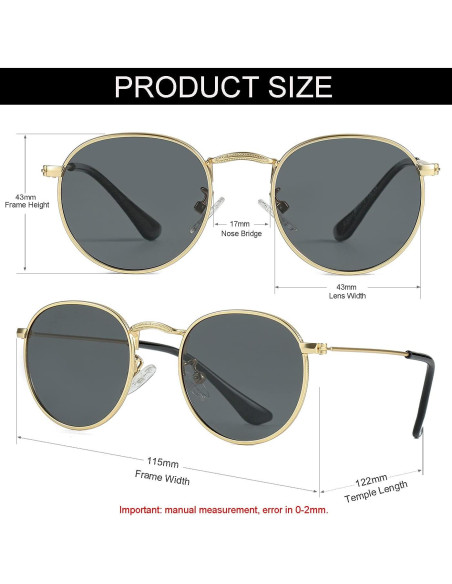 Gafas de sol polarizadas NIDOVIX para niños UV400 - A1 Oro/Gris