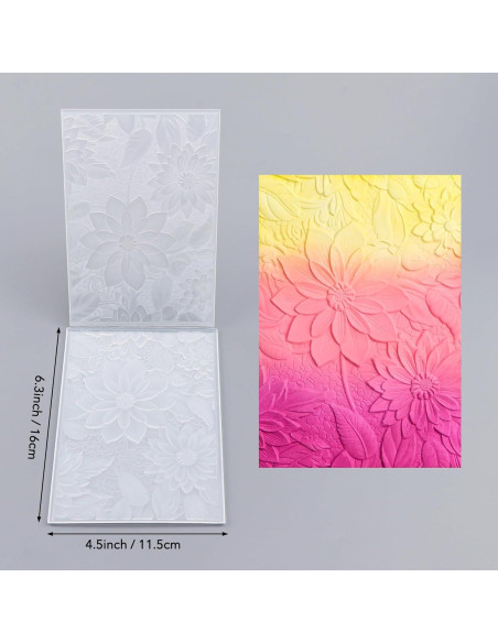 Carpeta de Relieve 3D Briartw 16x11.5cm Textura Flores