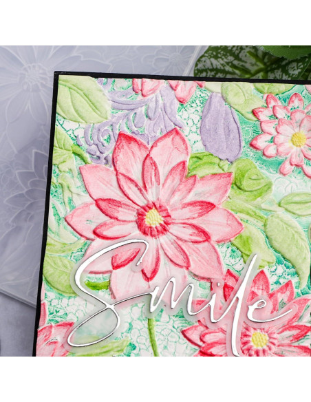 Carpeta de Relieve 3D Briartw 16x11.5cm Textura Flores