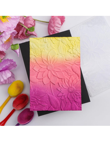 Carpeta de Relieve 3D Briartw 16x11.5cm Textura Flores