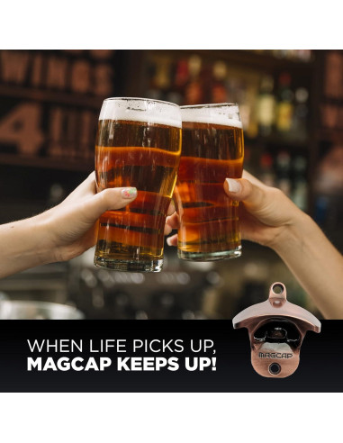 Abrebotellas Magnético Montado en Pared MAGCAP Cobre Antiguo