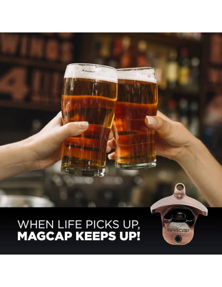 Abrebotellas Magnético Montado en Pared MAGCAP Cobre Antiguo