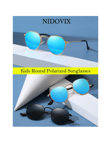 Gafas de sol polarizadas NIDOVIX para niños UV400 - A1 Oro/Gris