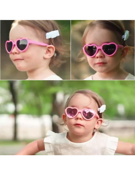 Gafas de sol polarizadas para bebés corazón con correa - UV400