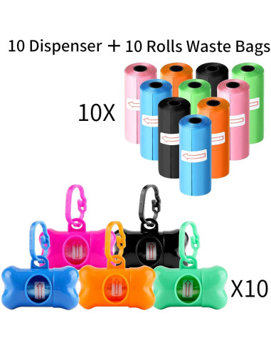 Dispensador de Bolsas para Excremento Arroyner - 10 Rollos