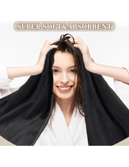Toalla de Microfibra SUNLAND para Secado Rápido de Cabello 61x109 cm Negra Toalla de Microfibra SUNLAND para Secado Rápido de Cabello 61x109 cm Negra