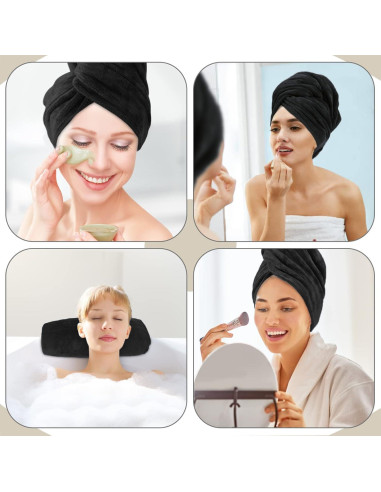 Toalla de Microfibra SUNLAND para Secado Rápido de Cabello 61x109 cm Negra