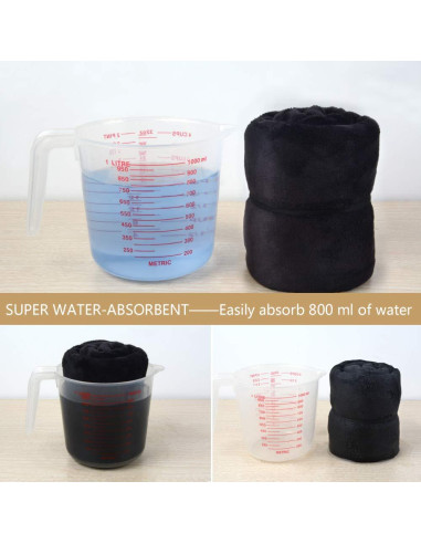 Toalla de Microfibra SUNLAND para Secado Rápido de Cabello 61x109 cm Negra