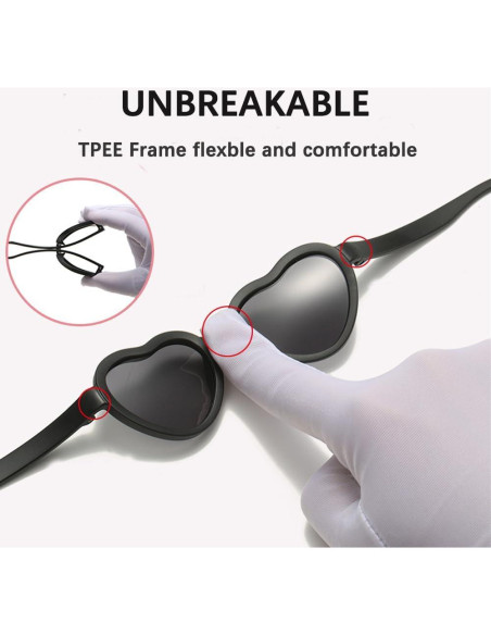 Gafas de sol polarizadas para bebés corazón con correa - UV400