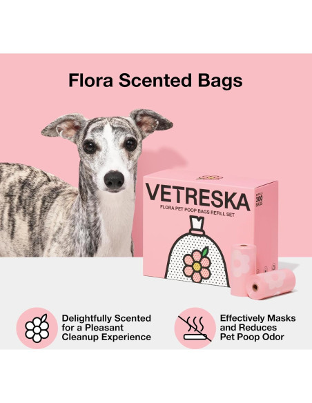 Bolsas de Basura para Perros VETRESKA Aroma Lavanda 300 Unidades