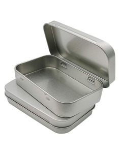 Contenedor Metálico Hulless 2 Pcs 9.4x5.8 cm Plata