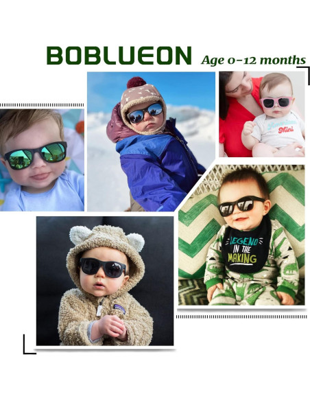 Gafas de sol polarizadas BOBLUEON para bebés 0-24 meses
