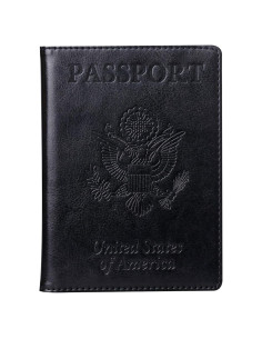 Portafolios de Pasaporte TIGARI Negro Ultra Delgado 14.2x10.2cm