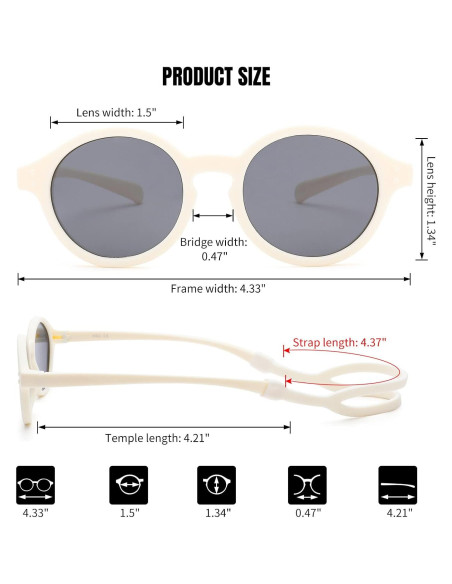 Gafas de sol polarizadas COASION para bebés 0-36 meses
