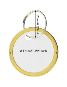 180 Etiquetas de Llave de Metal KAKAMINA Redondas Doradas 2