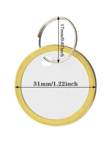180 Etiquetas de Llave de Metal KAKAMINA Redondas Doradas