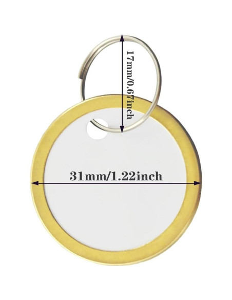 180 Etiquetas de Llave de Metal KAKAMINA Redondas Doradas