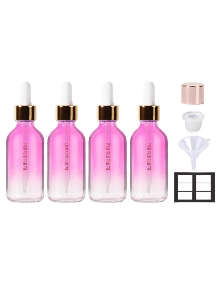 Juego de 4 Botellas de Cuentagotas de Vidrio StellaCare 60ml